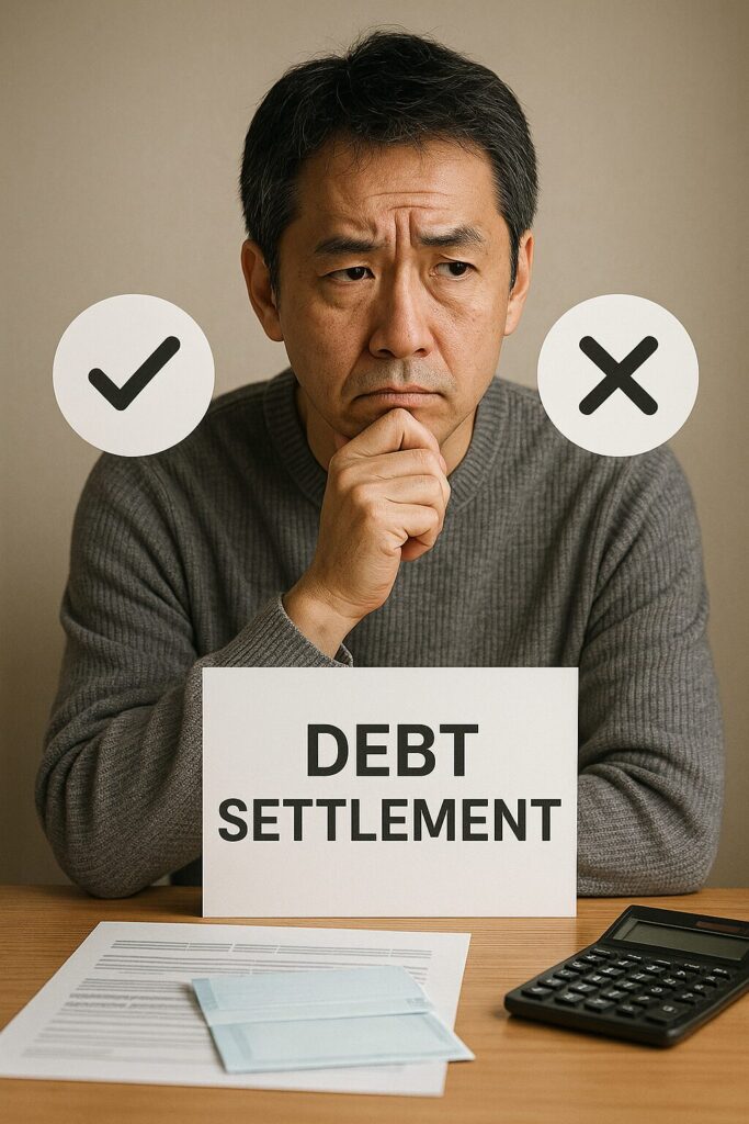 債務整理のメリットデメリットを考える人