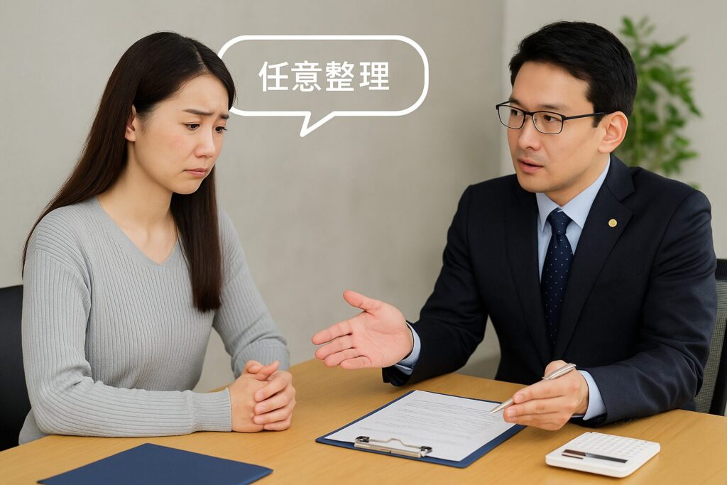 任意整理の相談をしている様子