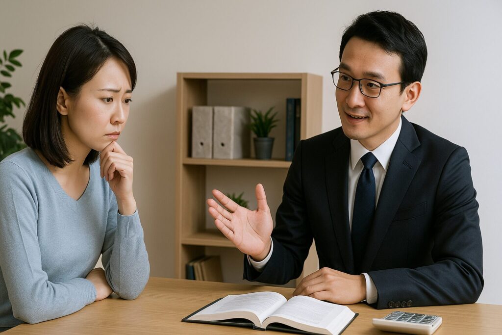 任意整理の相談をしている様子