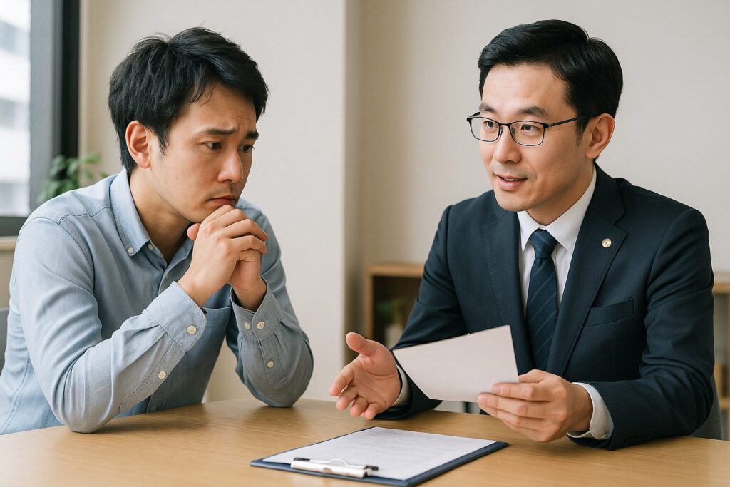 任意整理の相談をしている様子