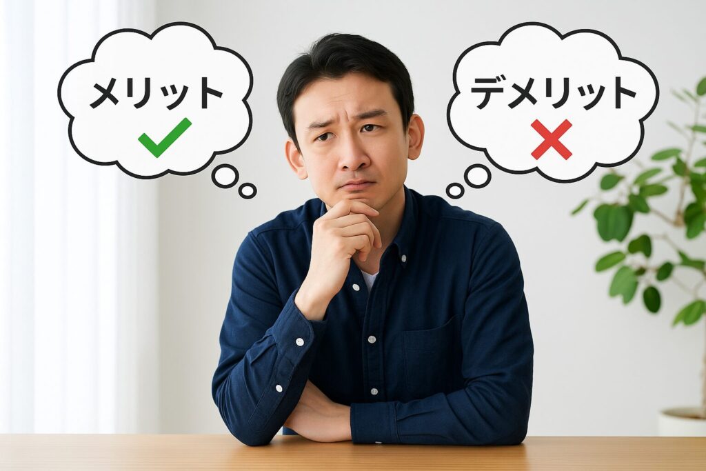 債務整理のメリットデメリットを考える人