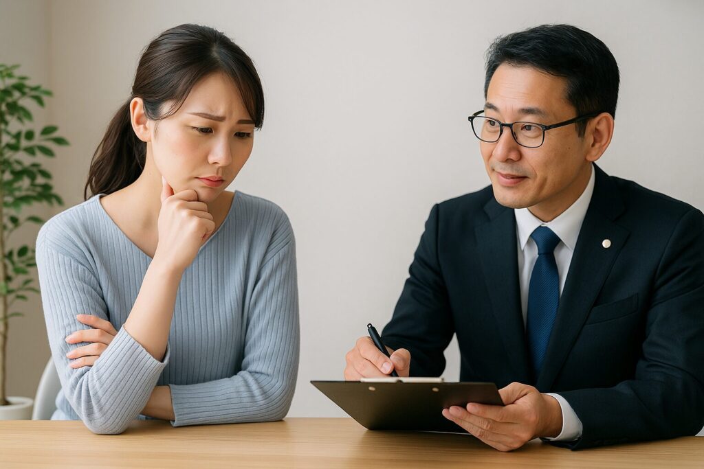 任意整理の相談をしている様子