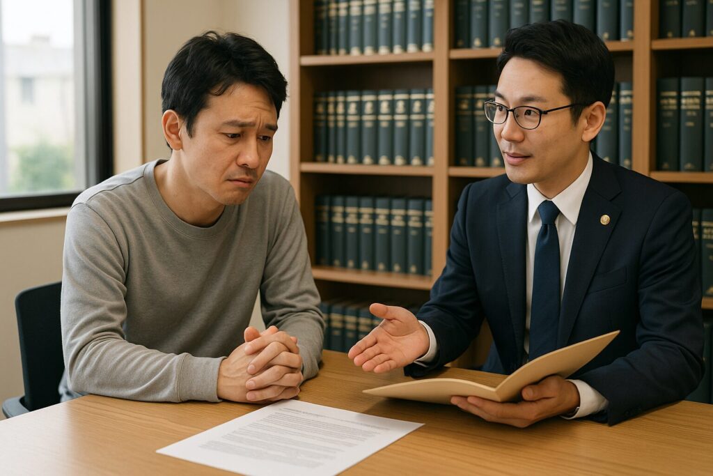 任意整理の相談をしている様子