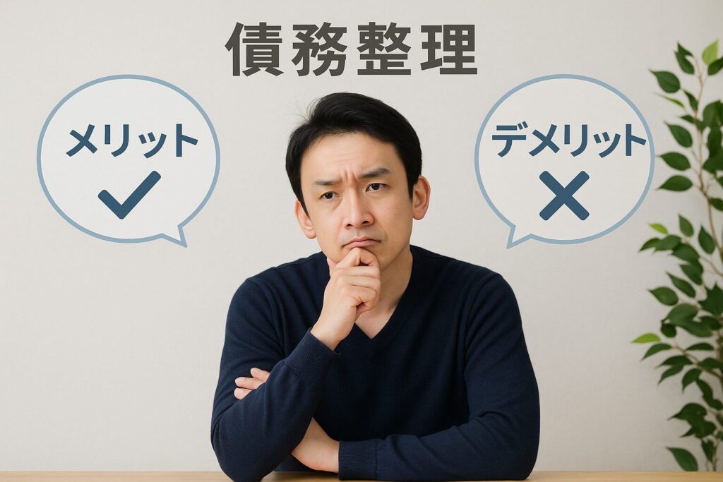 債務整理のメリットデメリットを考える人