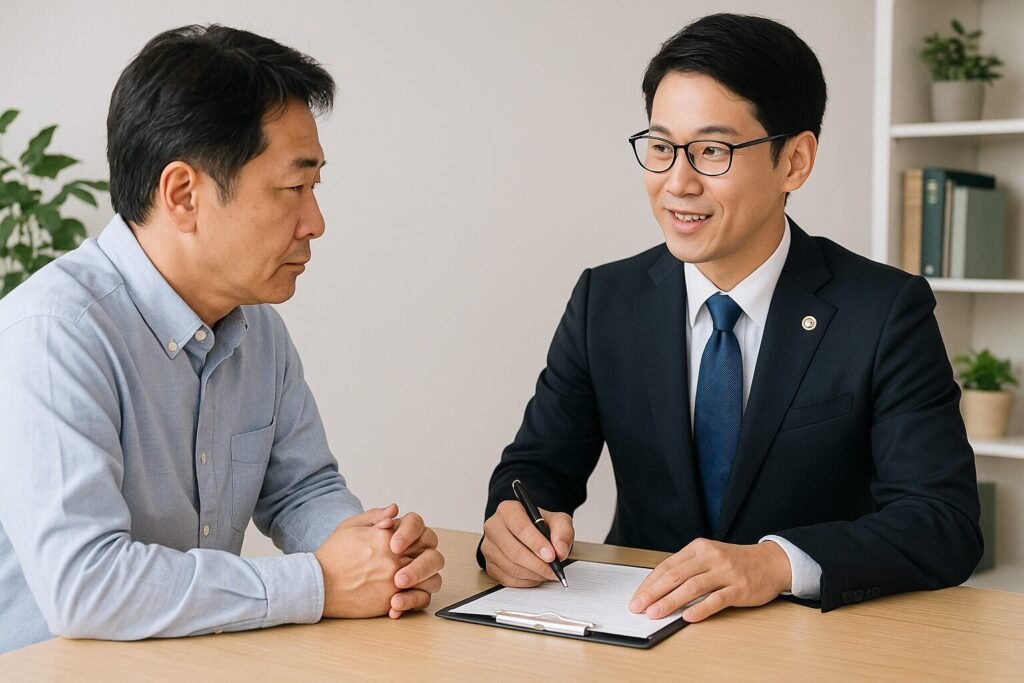 任意整理の相談をしている様子