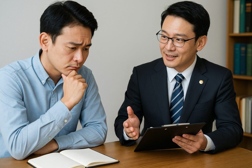 任意整理の相談をしている様子