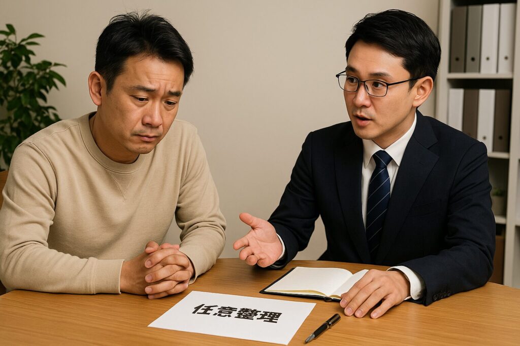 任意整理の相談をしている様子