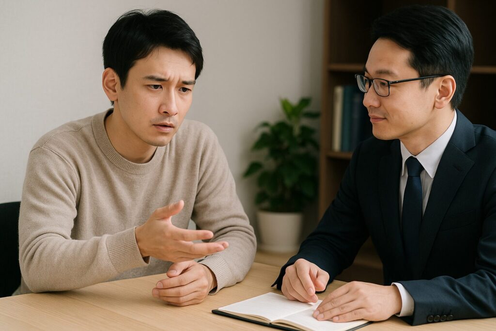 任意整理の相談をしている様子