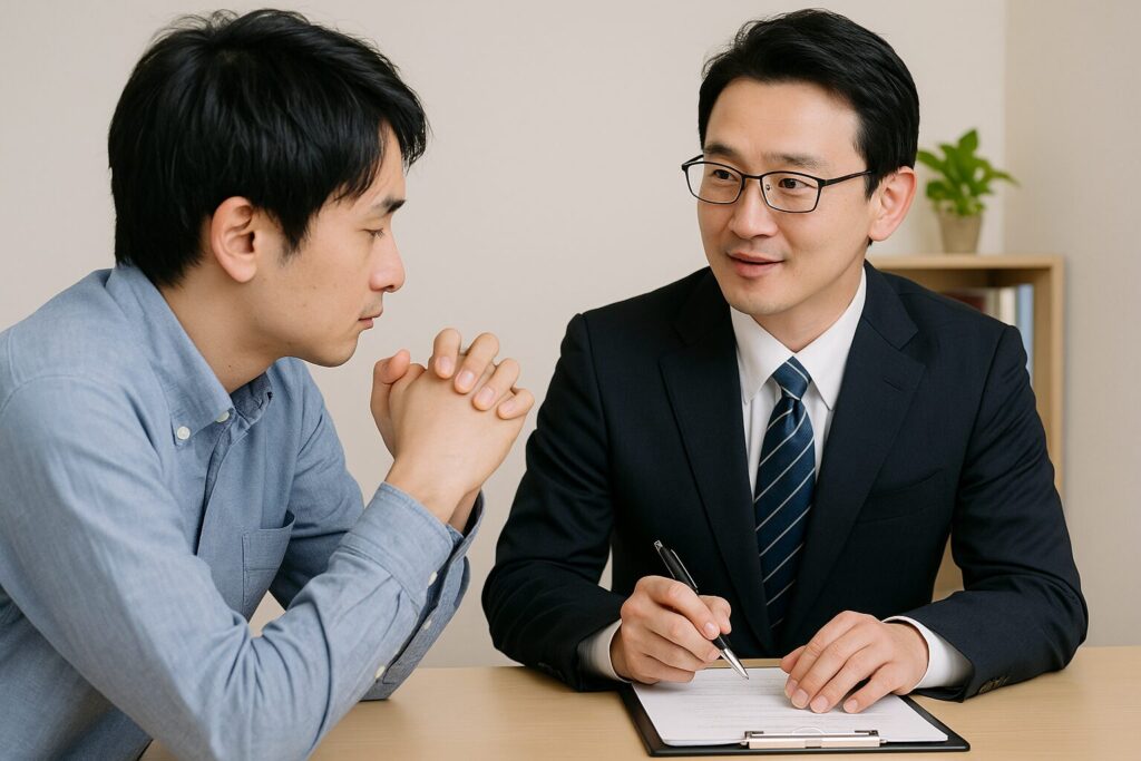 任意整理の相談をしている様子