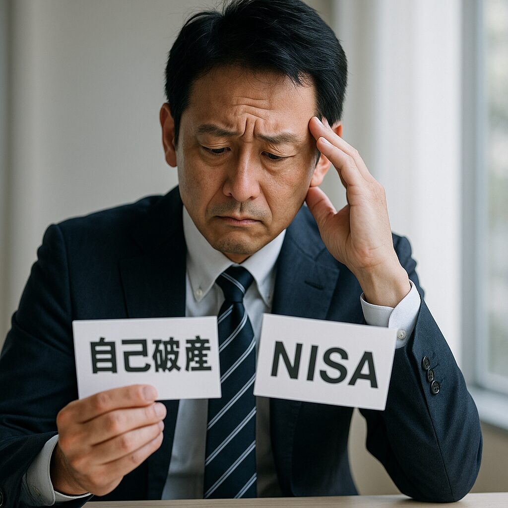 自己破産とNISAで悩んでいる人