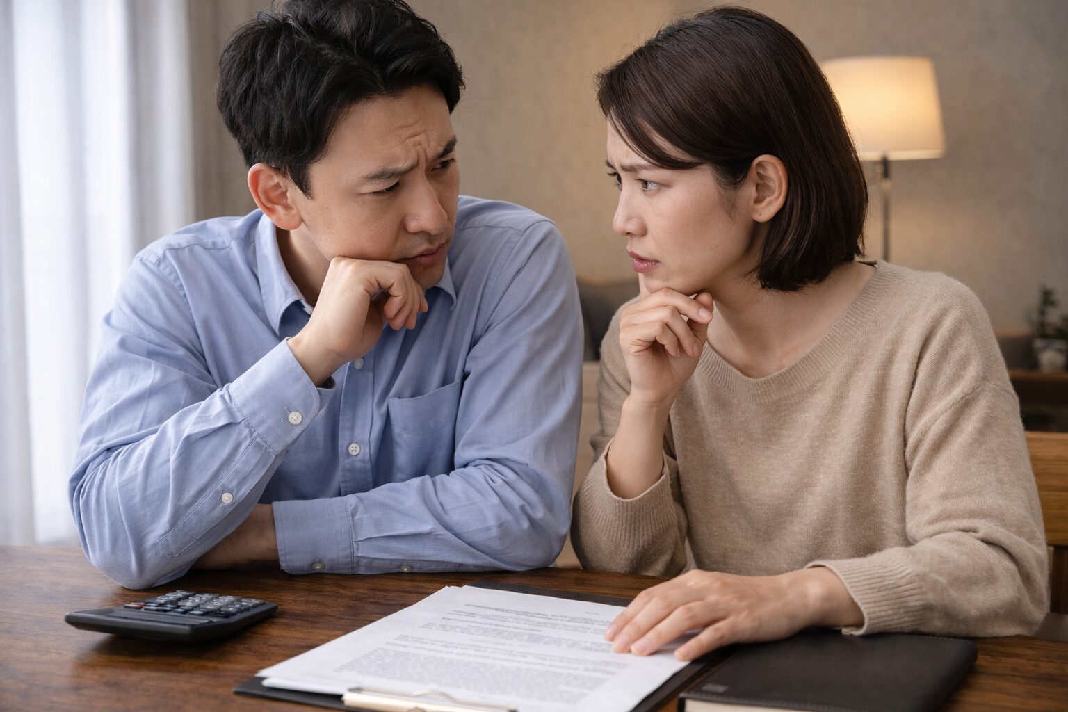 夫婦で相談し合っている様子