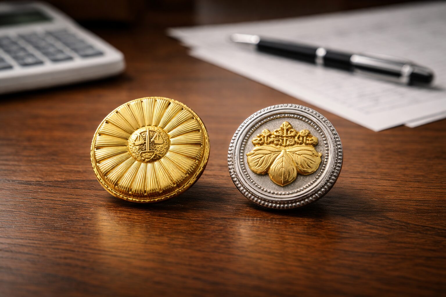 弁護士バッジと司法書士バッジ