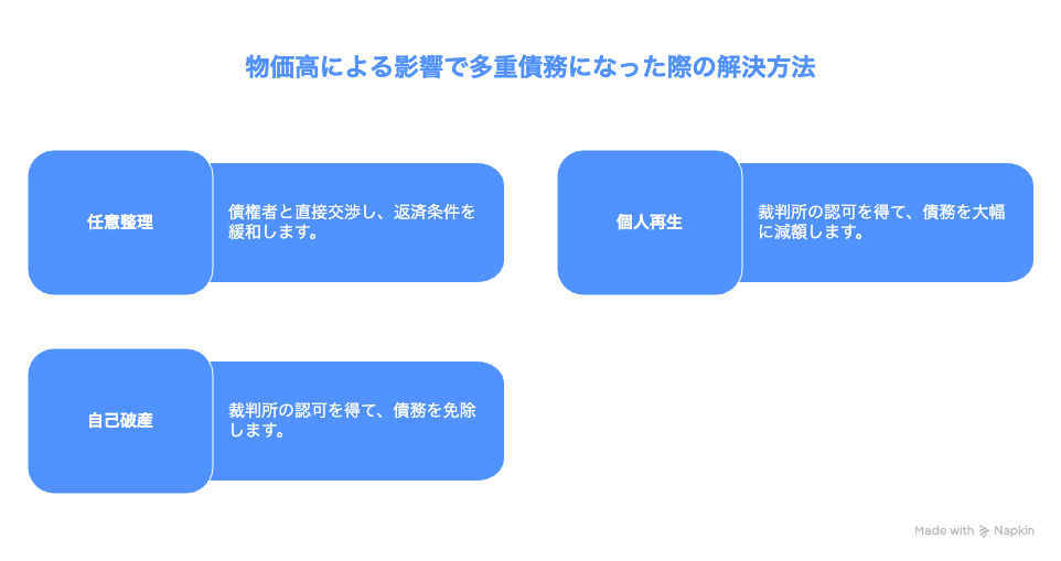 物価高による影響で多重債務になった際の解決方法