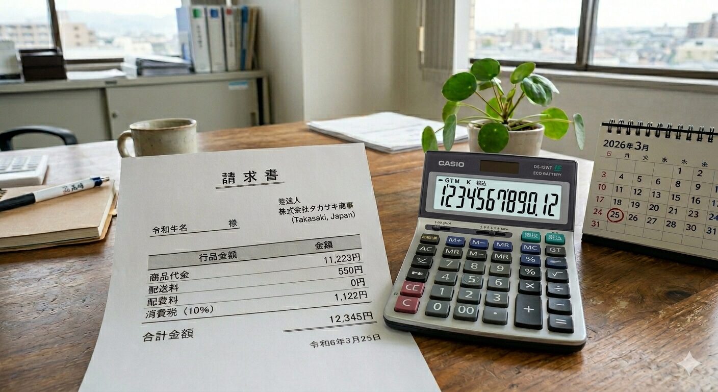 請求書と電卓