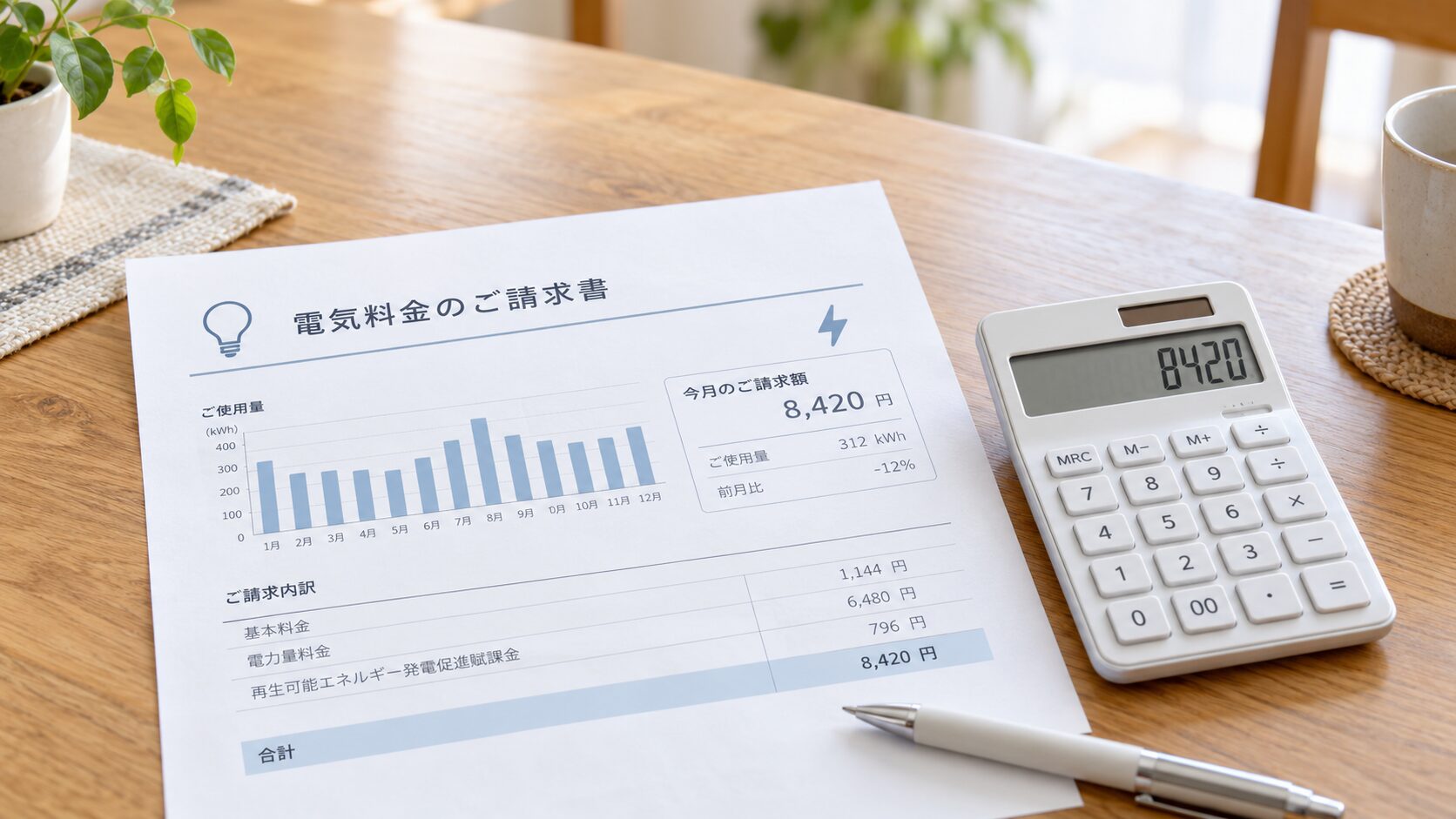 電卓と電気代